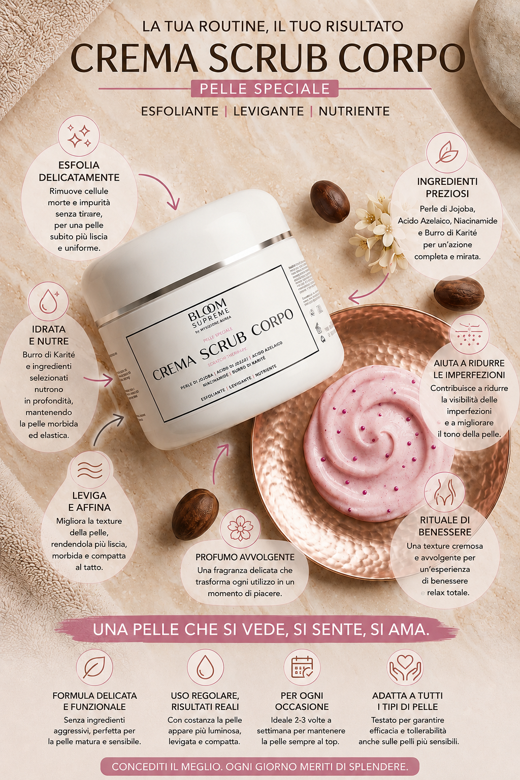 Crema Scrub Corpo senza risciacquo - Bloom Supreme