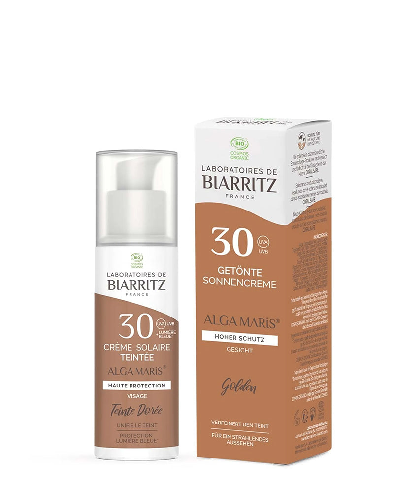 Crema Solare Colorata Bio Viso SPF 30 BIARRITZ - 2 colori