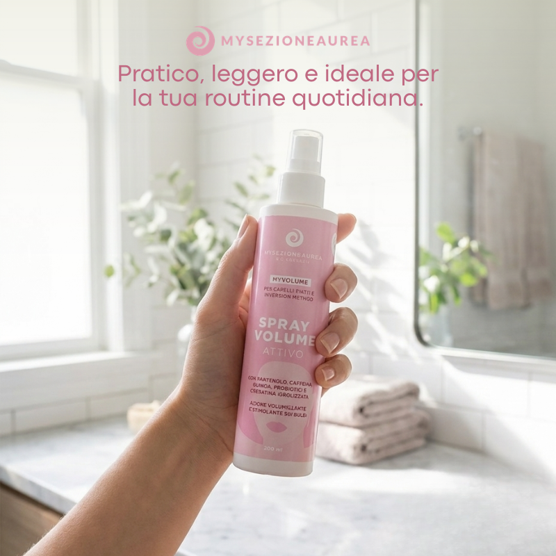 Spray MY VOLUME dona Volume a capelli ricci e mossi piatti con inversion method
