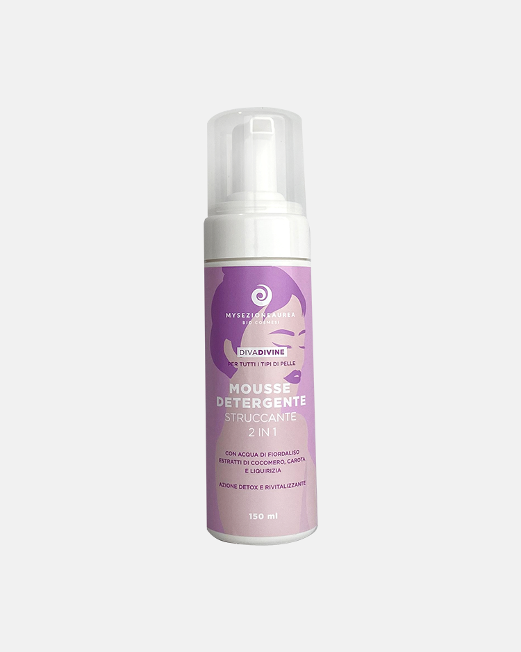 MOUSSE detergente e struccante 2in1 per tutti i tipi di pelle DIVA DIVINE -150 ml