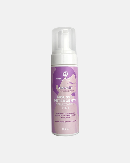 MOUSSE detergente e struccante 2in1 per tutti i tipi di pelle DIVA DIVINE -150 ml