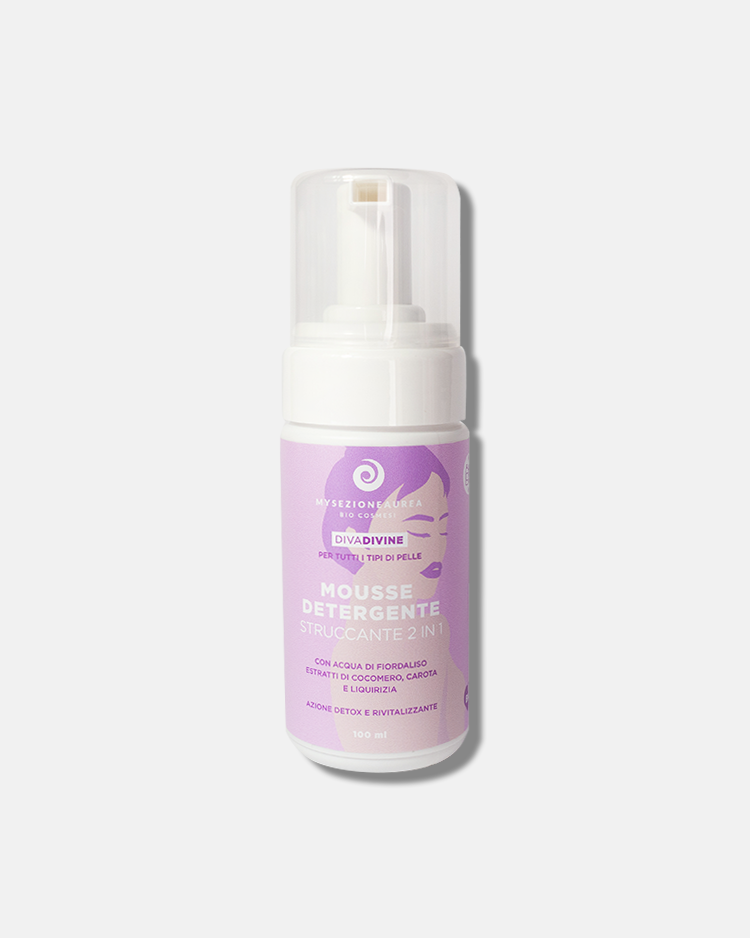 MOUSSE detergente e struccante 2in1 per tutti i tipi di pelle DIVA DIVINE-100 ml
