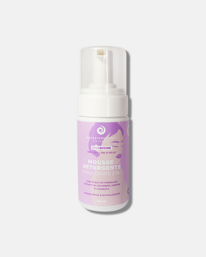 MOUSSE detergente e struccante 2in1 per tutti i tipi di pelle DIVA DIVINE-100 ml