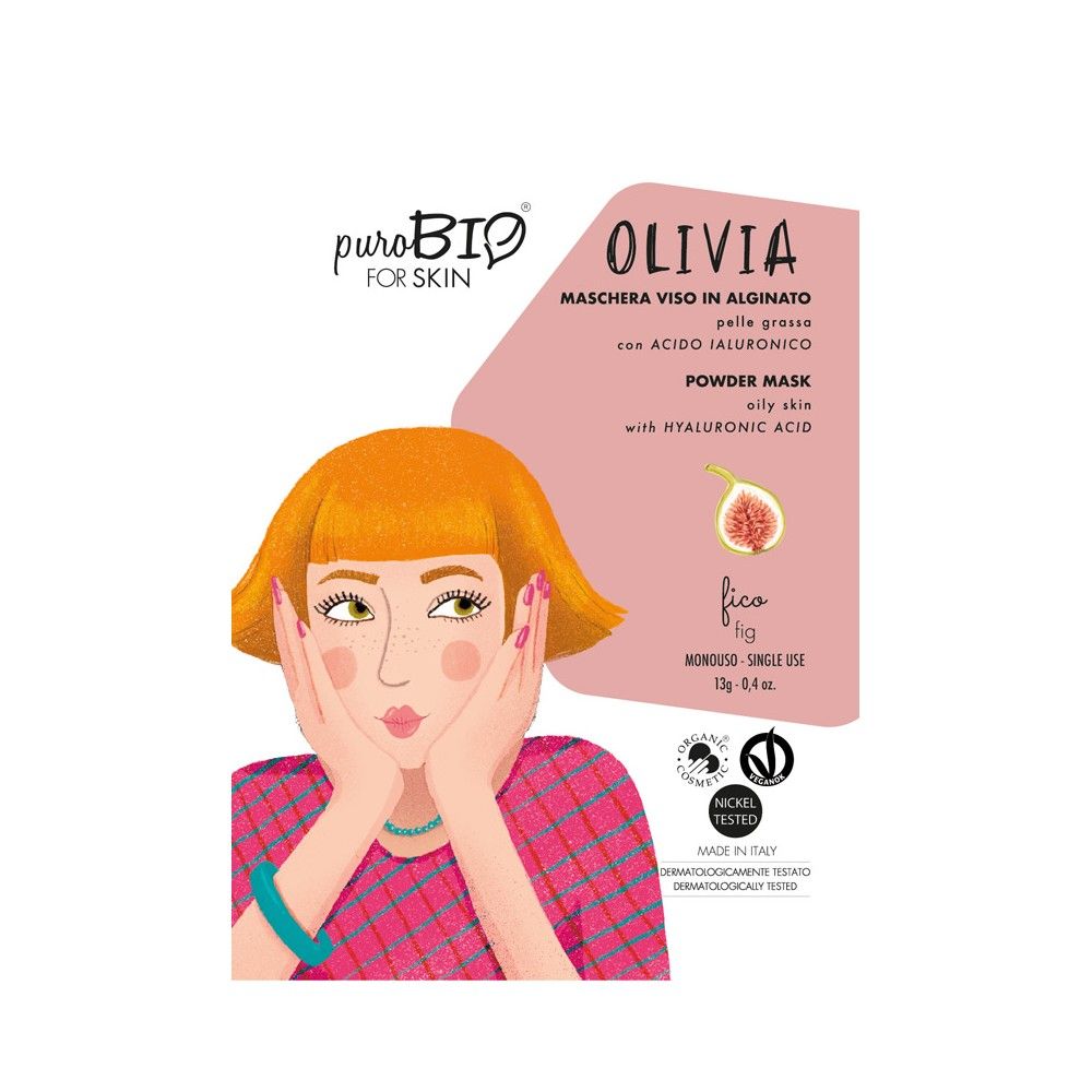 OLIVIA - Maschera Viso Peel-off Alginato Pelle Grassa - PuroBIO